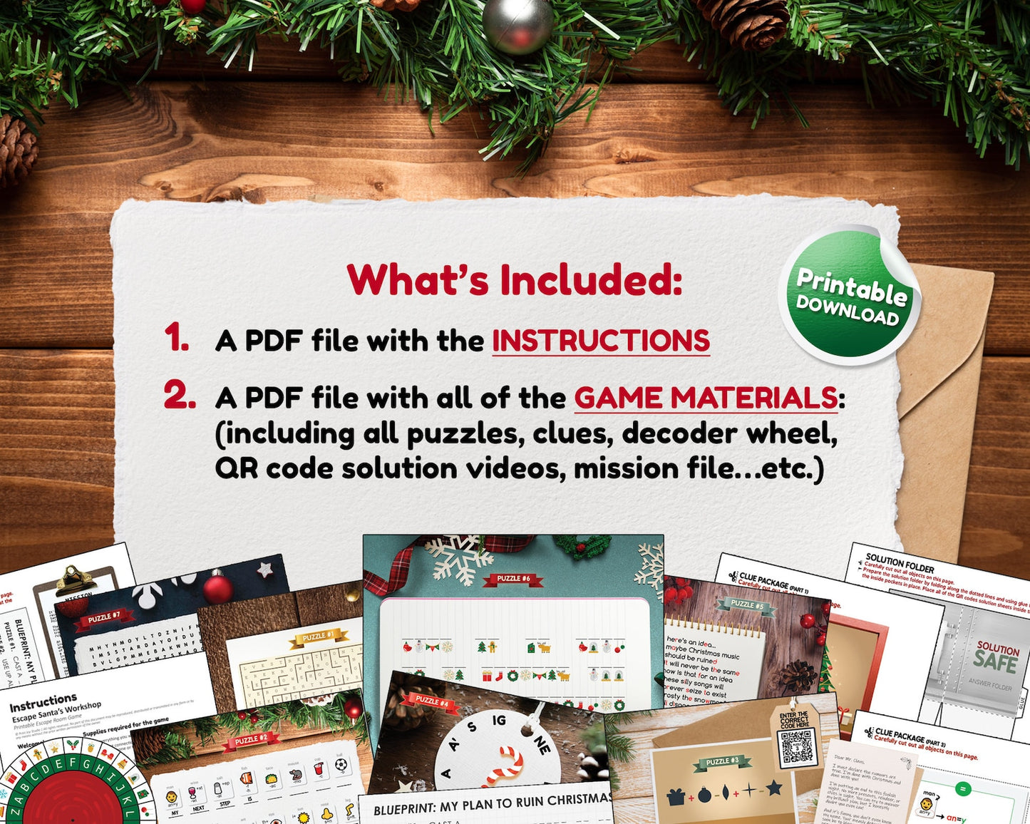 Santa's Workshop Printable Escape Room