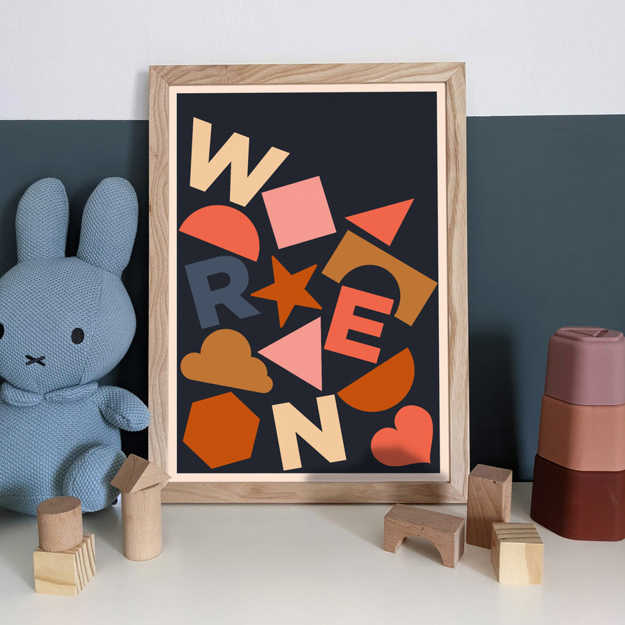 Tumble Name Personalised Print (Dark)