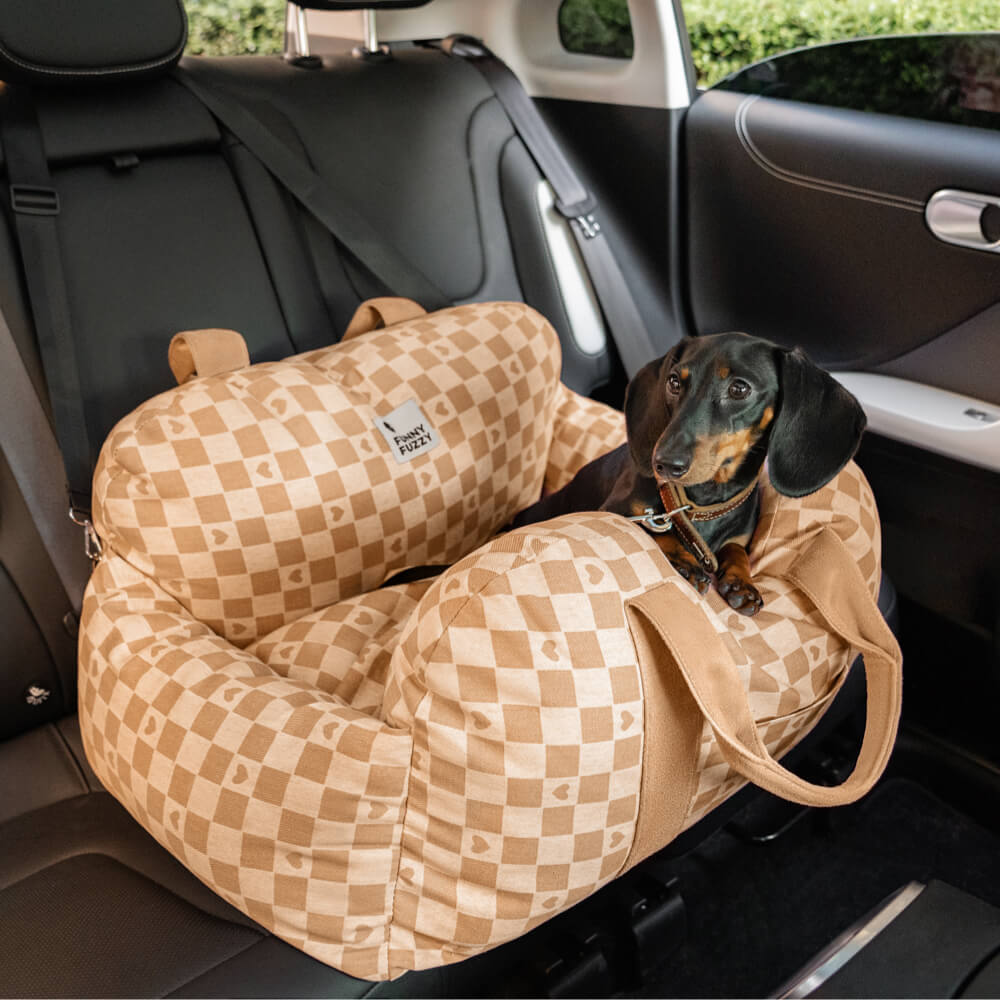 Portable Retro Pet Car Seat Bed (Two Seat)