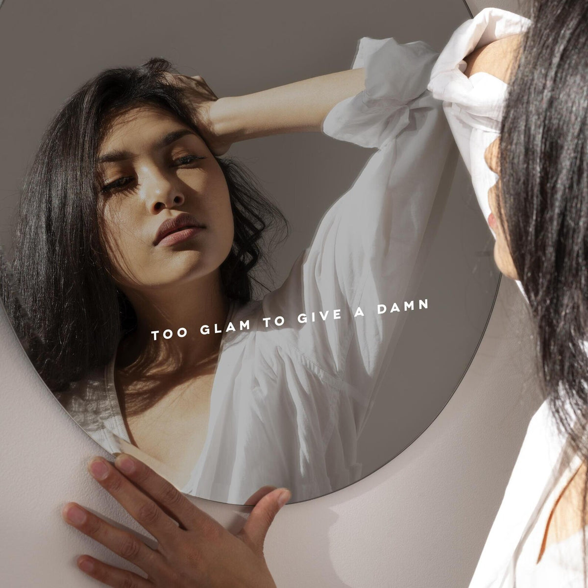 'Too Glam to Give a Damn' Mirror Mantra Decal Sticker