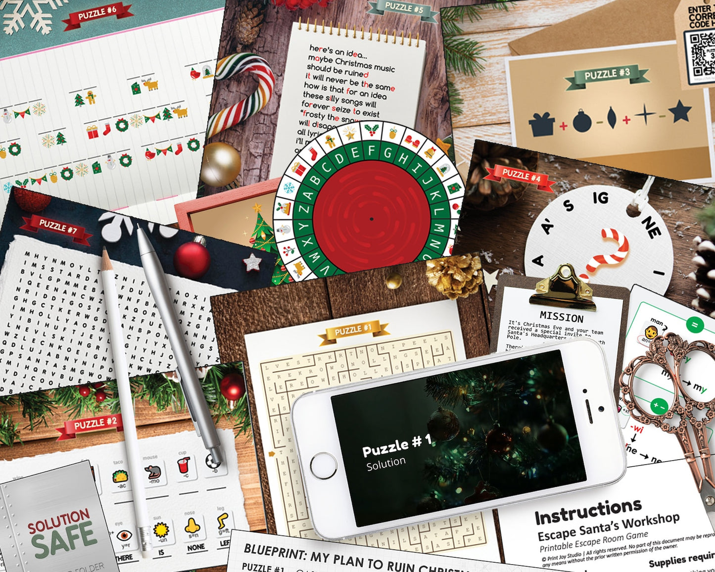 Santa's Workshop Printable Escape Room