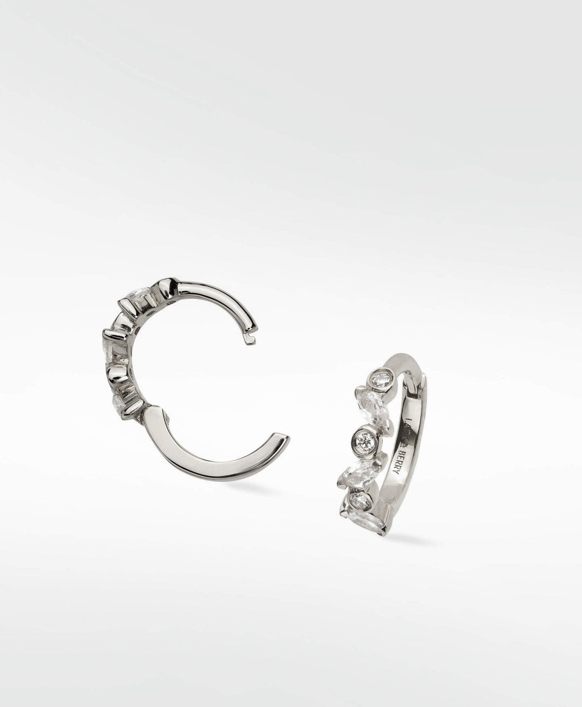 Veto Sapphire & Diamond Hoop Earring (Medium)
