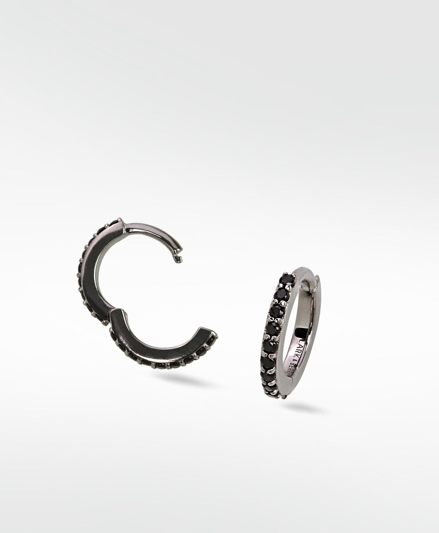 Modernist Black Spinel Pavé Hoop Earring (Medium)