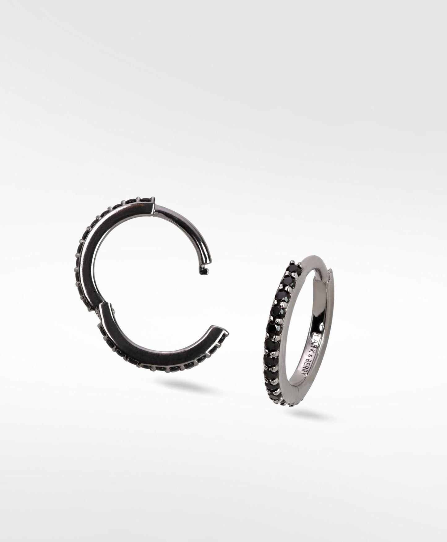 Modernist Black Spinel Pavé Hoop Earring (Large)